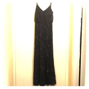 Adrianna Papell Art deco blouson beaded gown